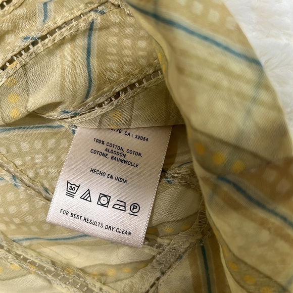 Anthropologie Meadow Rue Green Eyelet Cotton Dress Size 4 - Picture 6 of 11